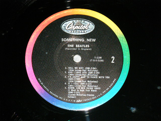 画像: The BEATLES -  SOMETHING NEW ( Matrix # A) T-1-2108-F10 /B) T-2-2108-G10 ) ( Ex/Ex++ Looks:Ex+) / 1964 US AMERICA ORIGINAL "BLACK with COLOR BAND Label" MONO Used LP 