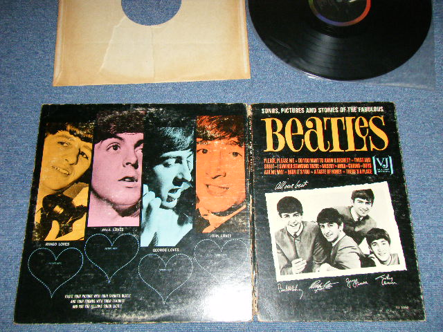 画像1: The BEATLES - SONGS, PICTURES AND STORIES OF THE FABULOUS BEATLES  ( Matrix #  A) 63-3402(3)　△6307     B) 63-3403(3)　△6307-x )  ( Ex/Ex++ Looks:Ex-) / 1964 US AMERICA ORIGINAL "2/3 COVER FRONT" "1st Press BLACK with RAINBOW Label" MONO Used LP 