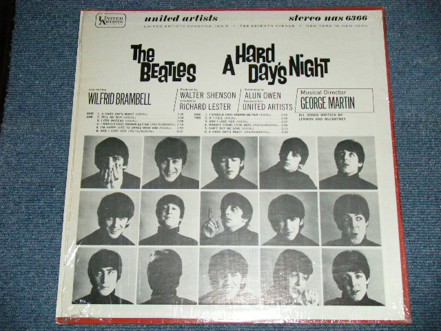 画像: THE BEATLES - A HARD DAYS NIGHT ( Sound Track ) ( Matrix #  A) UAS 6366-A  Re-2   B) UAS 6366-B   Re-2 ) (  MINT-/Ex+++ )  / 1970-71 Version US AMERICA "BLACK with ORANGE Label" STEREO Used  LP