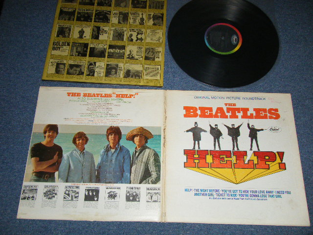 画像1: The BEATLES -  HELP! ( Matrix #  A)  MAS-1-2386-F17 / B)  MAS-2-2386-P4 #2 ) ( Ex/Ex++ Looks:Ex+  WOFC, EDSP ) / 1965 US AMERICA ORIGINAL "BLACK with COLOR BAND Label" MONO Used LP 