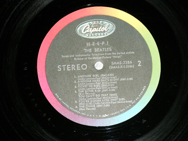 画像: The BEATLES -  HELP! ( Matrix #  A)  SM-1-2386-B-4/ B)  SM-2-2386-B-4 ) ( Ex++/Ex+++ Looks:MINT-  EDSP ) / 1965 US AMERICA ORIGINAL "BLACK with COLOR BAND Label" STEREO  Used LP