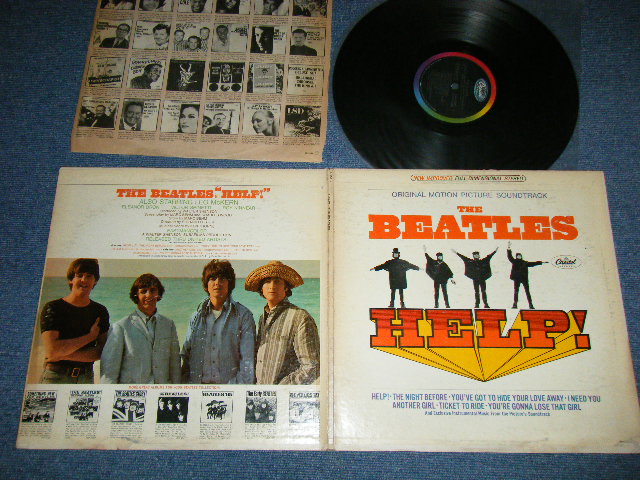 画像1: The BEATLES -  HELP! ( Matrix #  A)  SMAS-1-2386-W2 #2 /B)  SMAS-2-2386-W2  ) ( Ex-/MINT- Looks:Ex+++  WTRDMG) / 1965 US AMERICA ORIGINAL "BLACK with COLOR BAND Label" STEREO  Used LP