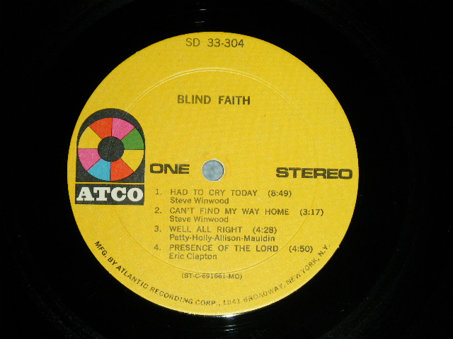 画像: BLIND FAITH - BLIND FAITH  "Group Cover"  (Matrix #  A) ST-C-691661-MO-B △13763  RG                   B) ST-C-691662-MO-B △13763-x LW AT (1)   RG )  ( Ex+++/Ex+++)   / 1969 US AMERICA ORIGINAL "YELLOW Label"  "1841 BROADWAY Label"  Used LP 