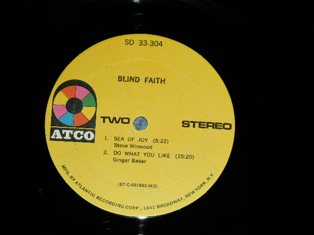 画像: BLIND FAITH - BLIND FAITH  "Group Cover"  (Matrix #  A) ST-C-691661-MO-B △13763  RG                   B) ST-C-691662-MO-B △13763-x LW AT (1)   RG )  ( Ex+++/Ex+++)   / 1969 US AMERICA ORIGINAL "YELLOW Label"  "1841 BROADWAY Label"  Used LP 