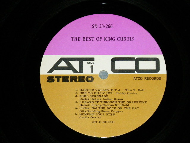 画像: KING CURTIS -  THE BEST OF  ( Matrix #   A) ST-C-681361-1S  B) ST-C-681362-1S )  ( Ex+++/MINT-: EDSP  )  / 1968 US AMERICA ORIGINAL 1st Press "PLUM & BROWN Label" STEREO USED LP 