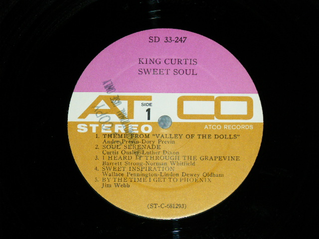 画像: KING CURTIS - SWEET SOUL ( Matrix #  A) ST-C-681293-B LW AT RL    B) ST-C-681294-B LW AT RL ) ( Ex+++/MINT- : EDSP )  / 1968 US AMERICA ORIGINAL "PROMO" STEREO USED LP 