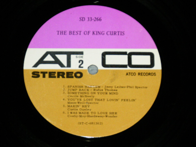 画像: KING CURTIS -  THE BEST OF  ( Matrix #   A) ST-C-681361-1S  B) ST-C-681362-1S )  ( Ex+++/MINT-: EDSP  )  / 1968 US AMERICA ORIGINAL 1st Press "PLUM & BROWN Label" STEREO USED LP 