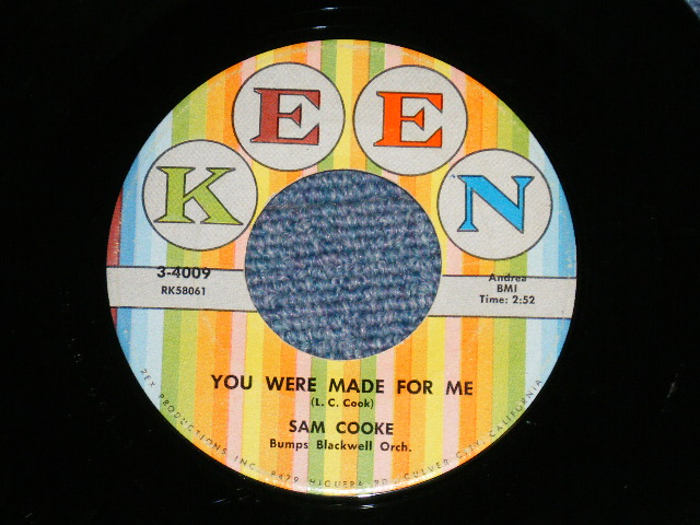 画像1: SAM COOKE - YOU WERE MADE FOR ME : LONELY ISLAND ( Ex++/Ex++ )  / 1958 US AMERICA ORIGINAL Used 7"SINGLE  