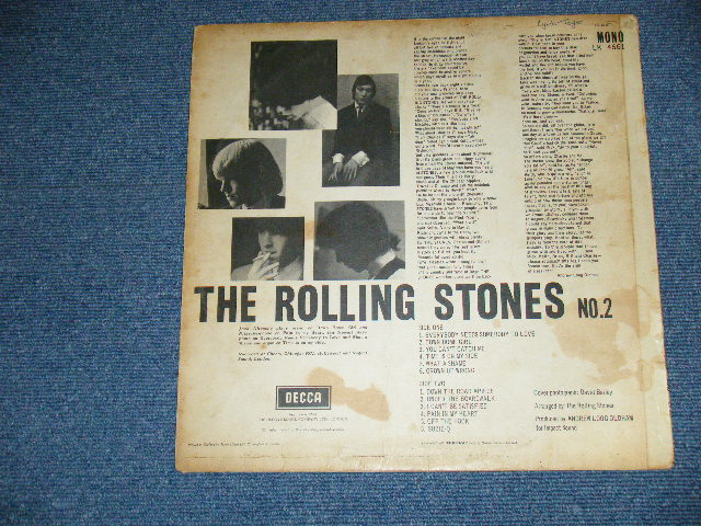 画像: ROLLING STONES - NO.2  ( MATRIX NUMBER A) XZAL-6619-2A/ B) XZAL-6620-2A ) ( Ex+/Ex++ Loolks:Ex+  : WOBS)  /  1964 UK ENGLAND ORIGINAL "Maroon with Unboxed DECCA label" MONO Used LP