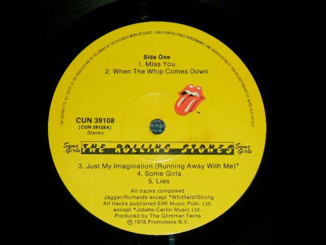 画像: ROLLING STONES - SOME GIRLS ( MATRIX NUMBER  A: CUN-39108 A 4 U /CUN-39108 B 1 U ) (Ex++/Ex+++ A-3:Ex)  /  1978 UK ENGLAND ORIGINAL With Draw Innner Used LP