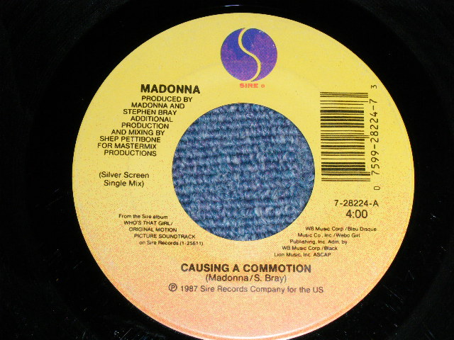 画像: MADONNA -  CAUSING A COMMOTION : JIMMY, JIMMY   (Ex/Ex)  / 1986 US AMERICA ORIGINAL Used 7" Single with PICTURE SLEEVE  