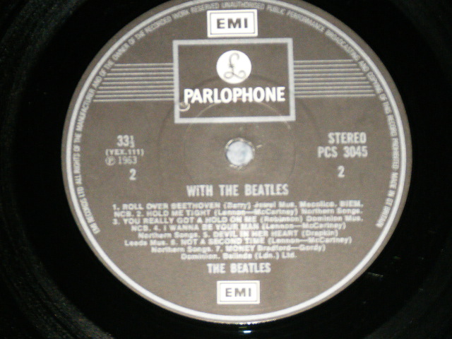 画像: THE BEATLES - WITH THE BEATLES  (  Martix # A) YEX-110-2/B) YEX-111-4 ) ( Ex+/MINT- EDSP)   / 1970's  UK  ENGLAND "2xEMI Label" STEREO  Used LP  