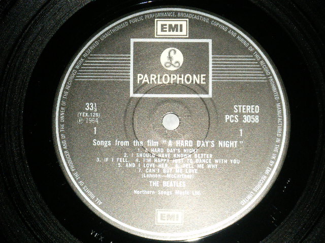 画像: THE BEATLES - A HARD DAY'S NIGHT  (  Martix # A) YEX-126-2/B) YEX-127-4) ( Ex-,Ex+++/MINT )   / 1970's  UK  ENGLAND "2xEMI Label" STEREO  Used LP  