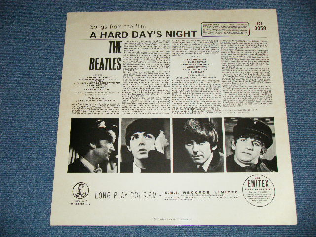 画像: THE BEATLES - A HARD DAY'S NIGHT  (  Martix # A) YEX-126-2/B) YEX-127-4) ( Ex-,Ex+++/MINT )   / 1970's  UK  ENGLAND "2xEMI Label" STEREO  Used LP  