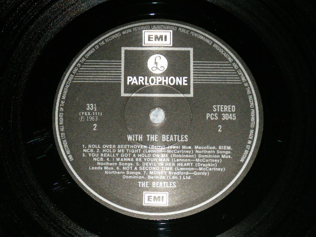 画像: THE BEATLES - WITH THE BEATLES  (  Martix # A) YEX-110-2/B) YEX-111-4 ) ( Ex++/MINT- )   / 1970's  UK  ENGLAND "2xEMI Label" STEREO  Used LP  