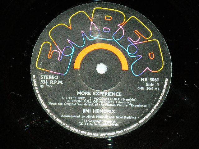 画像: JIMI HENDRIX -  MORE EXPERIENCE  from Sound Tracks ( Ex++/MINT Looks:Ex+++  : EDSP)  / 1972 UK ENGLAND ORIGINAL Used  LP 