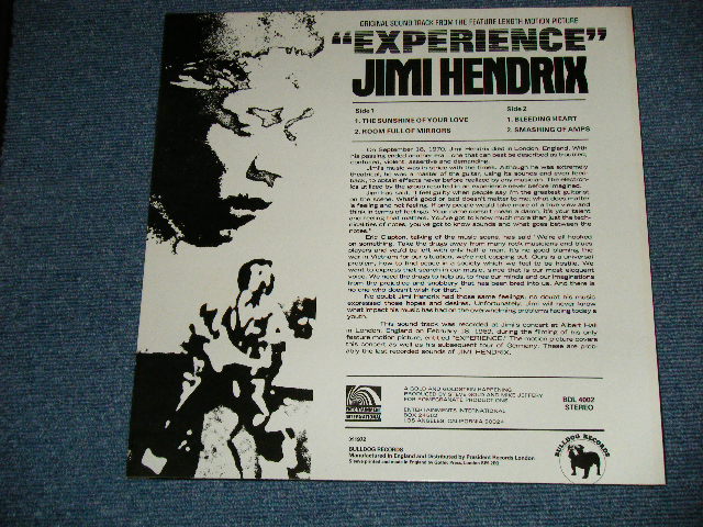 画像: JIMI HENDRIX -  EXPERIENCE  from Sound Tracks ( MINT/MINT )  / UK ENGLAND REISSUE  Used  LP 