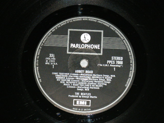 画像: THE BEATLES - ABBEY ROAD ( Ex++/Ex+ ) ( GRAMOPHONE Credit Label ) / Late 1969 to Early 1970 UK ENGLAND EXPORT  1 x EMI & WHITE Parlophone STEREO Used LP