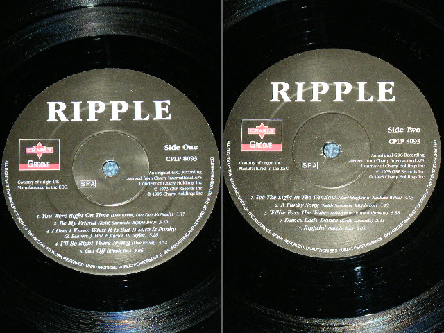 画像:  RIPPLE - RIPPLE / 1995 UK REISSUE Used LP  