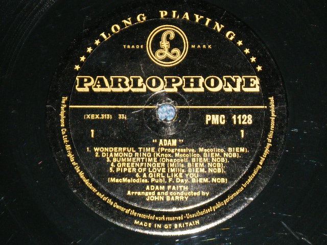 画像: ADAM FAITH - ADAM FAITH ( Ex++,Ex/Ex++ Looks:Ex+) / 1960 UK ENGLAND  ORIGINAL "GOLD Parlophone Label" MONO Used LP 