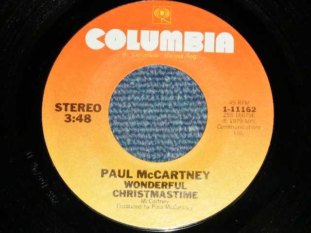 画像: PAUL McCARTNEY ( of The BEATLES)  - WONDERFUL CHRISTMAS TIME : RUDOLPH THE RED-NOSED REGGAE  (Ex++/MINT-) / 1979 US AMERICA ORIGINAL Used 7" Single With PICTURE SLEEVE 