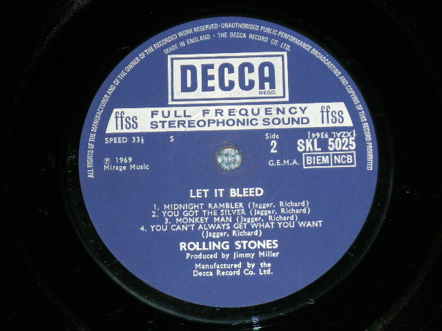 画像:  THE ROLLING STONES - LET IT BLEED ( Boxed DECCA :  Matrix Number : P-1W/P-4W ) (Ex++/MINT- Looks:Ex+++ ) / 1970's UK ENG;AND  2nd Press "Boxed DECCA Label" STEREO Used LP 