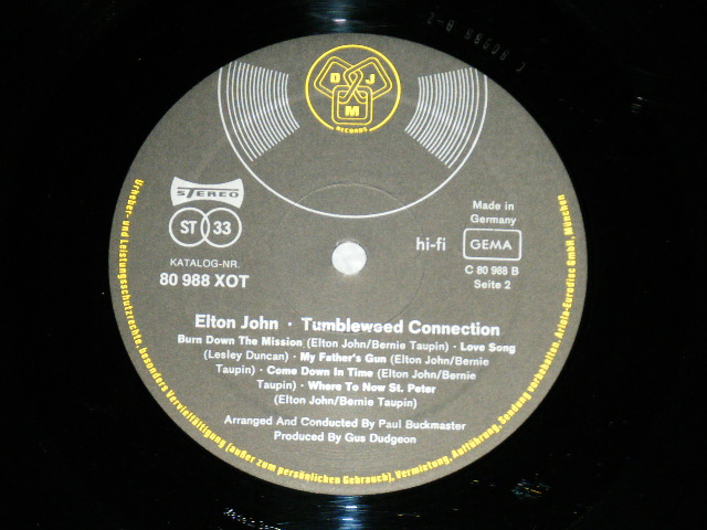 画像: ELTON JOHN  -TUMBLEWEED CONNECTION  (Ex++/MINT- )  / 1970 WEST-GERMAN GERMANY ORIGINAL  "With Booklet" Used  LP 