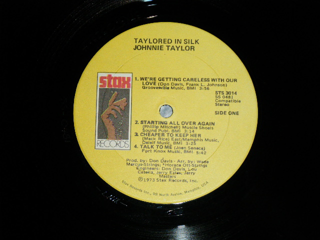 画像: JOHNNIE TAYLOR - TAYLORED IN SILK ( Matrix #  A)STXS-0523-4 SS-0481-L.NIX   B) STXS-0524-4 SS-0482-L.NIX )  (Ex++/Ex+++ : EDSP  1973 US AMERICA ORIGINAL  "YELLOW Label" Used  LP 