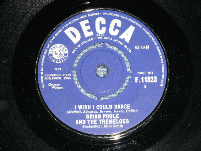 画像: BRIAN POOLE and THE TREMELOES - CANDYMEN : I WISH I COULD DANCE ( Ex+++/Ex+++)  / 1964 UK ENGLAND ORIGINAL Used 7"Single