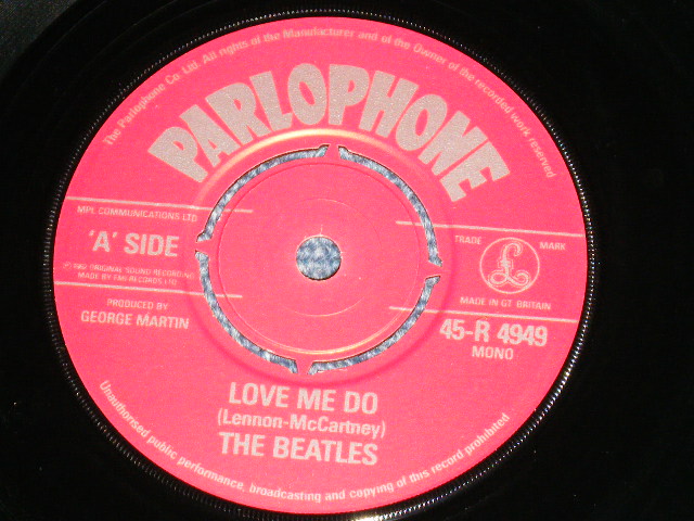 画像: The BEATLES - LOVE ME DO : P.S.I LOVE YOU  (Ex+++/MINT-) / 1982 UK ENGLAND "RED Label Version"   REISSUE  Used 7" Single With PICTURE SLEEVE 