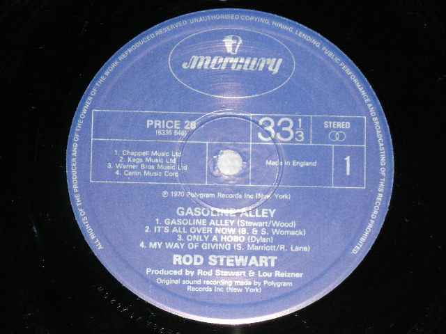 画像: ROD STEWART - GASOLINE ALLEY (Ex/MINT- TEAROFC,) / UK ENGLAND REISSUE Used LP