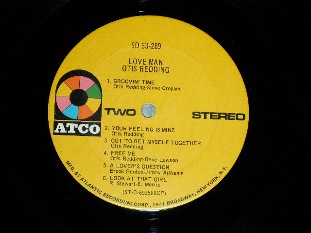 画像: OTIS REDDING - LOVE MAN ( Matrix #    A)  STA 691587-2A CTH T /B) STA 691588-1A ) (Ex+/MINT-: WOL,EDSP)/ 1969 US AMERICA Original on ATCO  "1841 BROADWAY YELLOW Label" Used LP 