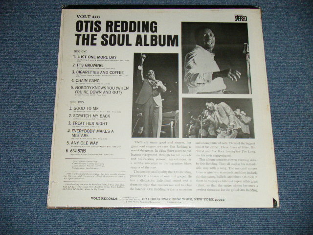 画像: OTIS REDDING - THE SOUL ALBUM (Matrix #    A)  STVO-66817-1S /B)  STVO-66818-1S)  (MINT-/Ex+++ B-1,2:Ex)/ 1966 US AMERICA "YELLOW  Label with ATCO Credit at bottom" Used LP 