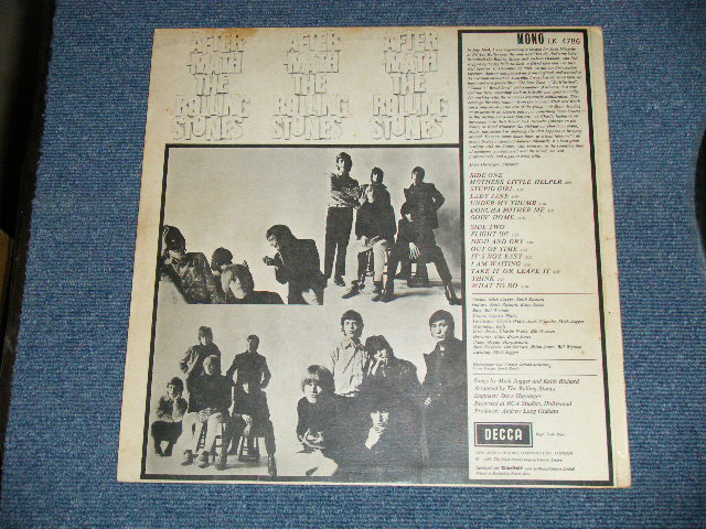 画像: ROLLING STONES - AFTERMATH : SHADOW Cover (Mtrix # 6B/1A ) (Ex++/Ex+++) / 1966 UK ENGLAND  1st Press "UN-Boxed DECCA Label" MONO  Used LP 