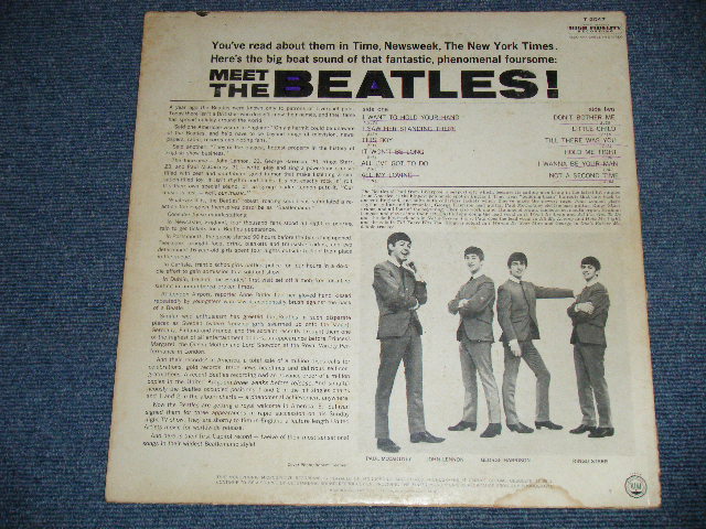 画像: The BEATLES - MEET THE BEATLES  ( Matrix #    A) T-1-2047-P19     B) T-2-2047-P18 )  ( VG++/Ex++ Looks:Ex WOFC,EDSP ) / 1964 US AMERICA  1st Press "BLACK with RAINBOW Color Band Label"  "BEATLES Logo on TAN To BROWN  Front Cover" MONO Used LP   