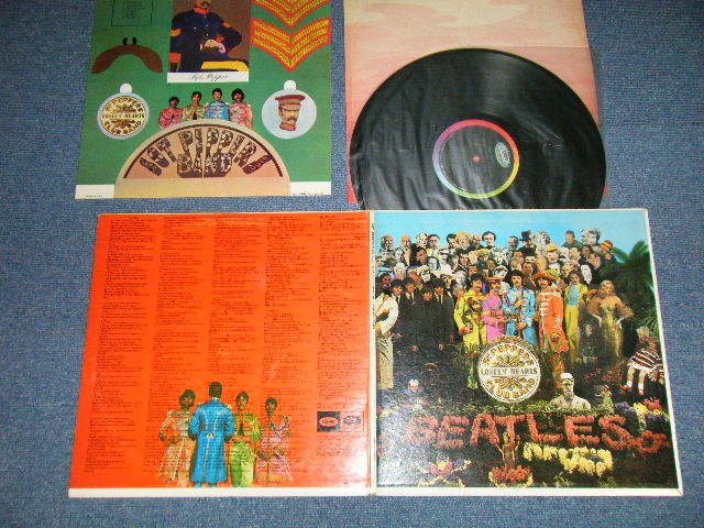 画像1:  BEATLES  - SGT PEPPERS LONELY HEARTS CLUB BAND (Matrix #    A) MAL-1-2653-F1   B) MAL-2-2653-G2) ( Ex+++,Ex++/Ex+++ Looks:MINT-)  / 1967 US AMERICA ORIGINAL "BLACK With RAINBOW Label" "MONO" Used LP  (With Cut Outs Inserts + Original "RED" Inner Sleeve) 