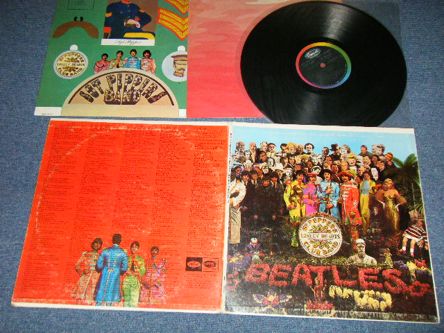 画像1:  BEATLES  - SGT PEPPERS LONELY HEARTS CLUB BAND (Matrix #    A) MAL-1-2653-G22 #3   B) MAL-2-2653-G16 #2) ( Ex++/MINT-)  / 1967 US AMERICA ORIGINAL "BLACK With RAINBOW Label" "MONO" Used LP  (With Cut Outs Inserts + Original "RED" Inner Sleeve) 