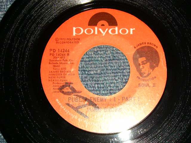 画像1: JAMES BROWN - A)PUBLIC ENEMY #1 - PART I  B)MY THANG  (Ex++/Ex++ WOL) 1974 US AMERICA ORIGINAL Used 7" 45 rpm Single  