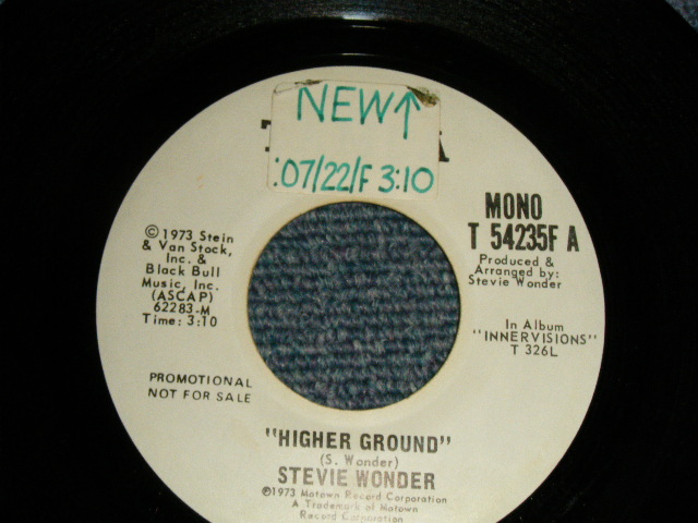 画像1: STEVIE WONDER - HIGHER GROUND  A)MONO  B)STEREO   (Ex+/Ex+)/ 1973 US AMERICA ORIGINAL "PROMO ONLY SAME FLIP MONO/STEREO" Used 7" 45 rpm Single  