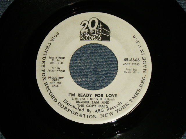 画像1: Bigger Sam And The Copy Cats - A)I'm Ready For Love  B)	Blowing In The Wind (Cover of BOB DYLAN songs)   (E+++/Ex++) / 1967 US AMERICA ORIGINAL "WHITE LABEL PROMO" Used 7" SINGLE 