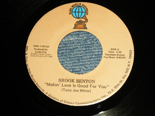 画像1: Brook Benton - A)Makin' Love Is Good For You(TONY JOE WHITE)  B)BETTER TIME (E+++/Ex+++) / 1978 US AMERICA ORIGINAL Used 7" SINGLE 