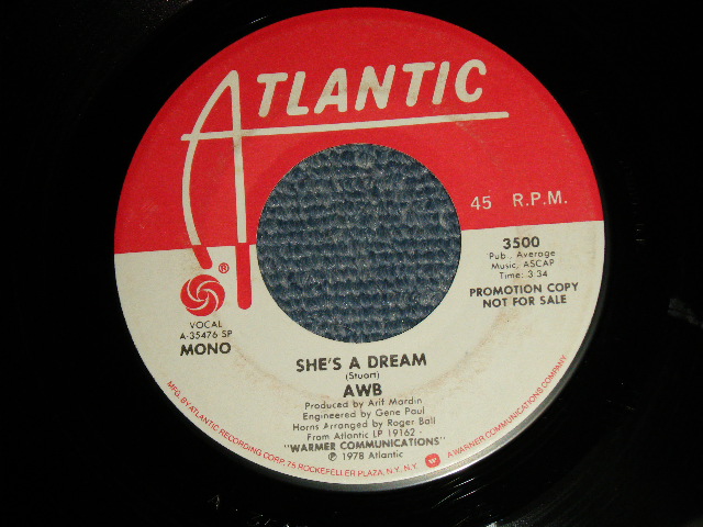 画像1: AWB AVERAGE WHITE BAND - SHE'S ADREAM  A)MONO  B)STEREO  (Ex++/Ex++) / 1978 US AMERICA ORIGINAL "PROMO ONLY M/ST" Used 7" Single