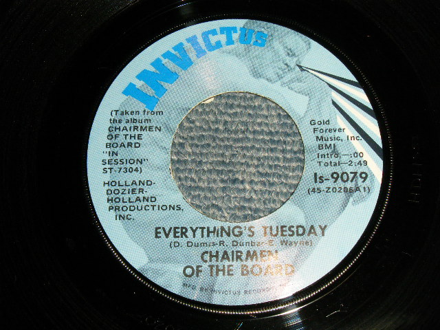 画像1: CHAIRMEN OF THE BOARD - A)EVERYTHING'S TUESDAY   B)PATCHES (Ex+++/Ex+++  STOL)  / 1970 US AMERICA ORIGINAL  Used 7" 45 rpm Single  