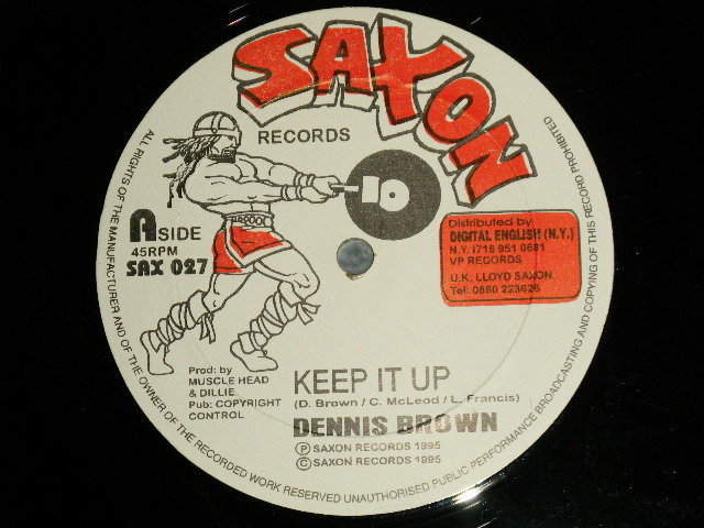 画像1: DENNIS BROWN - KEEP IT UP (NEW)  / 1995 JUK ENGLAND ORIGINAL "BRAND NEW" 12" inch