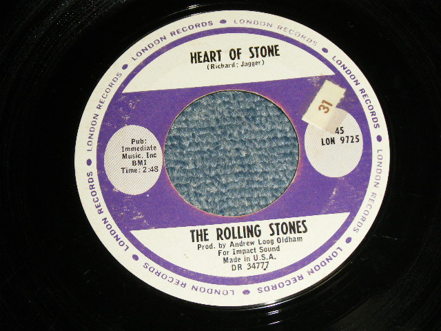 画像1: The ROLLING STONES - A)HEART OF STONE   B)WHAT A SHAME (Ex+++/Ex+++) / 1965 US AMERICA ORIGINAL Used 7" 45rpm Single