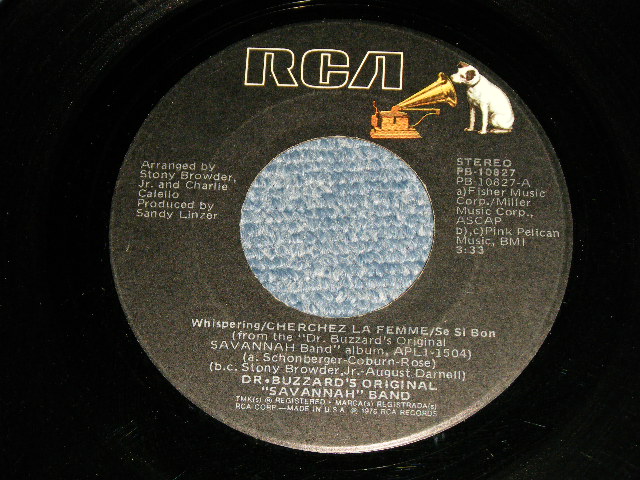 画像1: Dr. Buzzard's Original "Savannah" Band* - A) Whispering / Cherchez La Femme   B) Se Si Bon (Ex+/VG+++)  / 1976 US AMERICA ORIGINAL Used 7" 45 rpm Single  