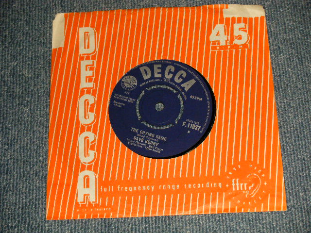 画像1: DAVE BERRY - A) THE CRYING NAME   B) DON'T GIMME NO LIP CHILD (Ex++/Ex++) / 1964 UK ENGLAND ORIGINAL Used 7" 45rpm  Single