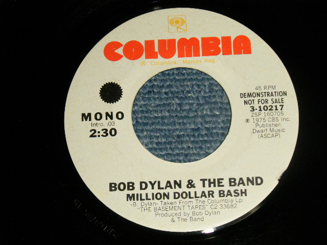 画像1: BOB DYLAN & THE BAND - MILLION DOLLAR BASH (Ex+++/Ex+++ WOL) / 1975  US AMERICA ORIGINAL "PROMO Only Same Flip MONO-STEREO" Used 7"SINGLE