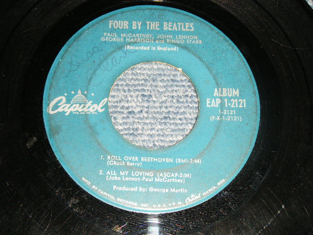 画像1: THE BEATLES - FOUR BY THE BEATLES (A)VG+++/B)VG+++) / 1964 US AMERICA ORIGINAL "TURQUOISE Label" "MONO" Used 7" 45 rpm 4 tracks EP 