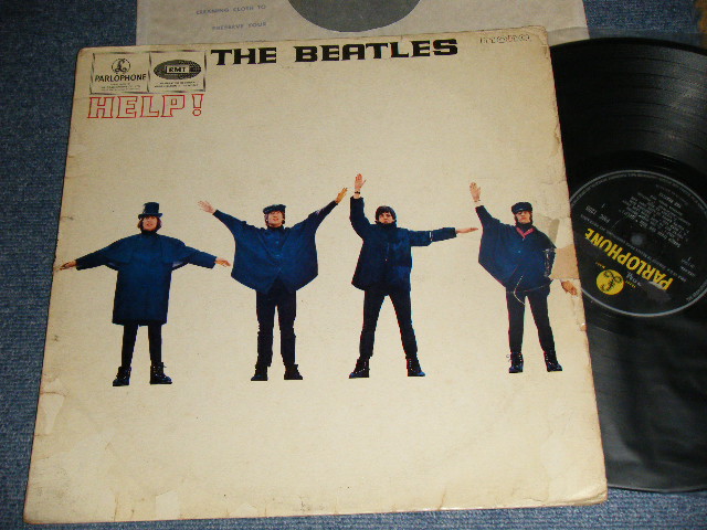 画像1: THE BEATLES - HELP! (Matrix #A)XEX-549-2 2 ROH B)XEX-550-2 1 B BGO) (Ex/VG+++ EDSP, SPLIT) / 1965 UK ENGLAND ORIGINAL "Yellow & Black Label" MONO Used LP  